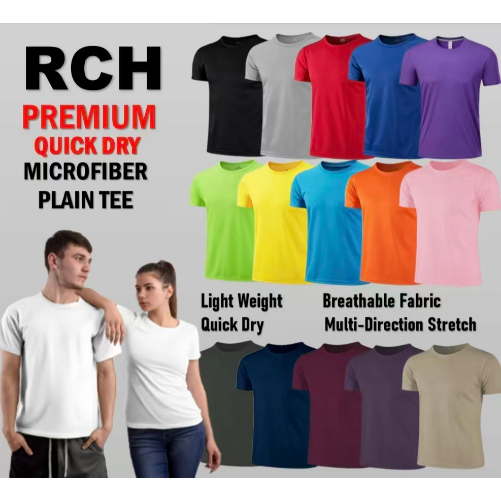 Microfiber T-Shirt Men Jersey Round Neck Short Sleeve Baju Jersi Quick Dry Unisex