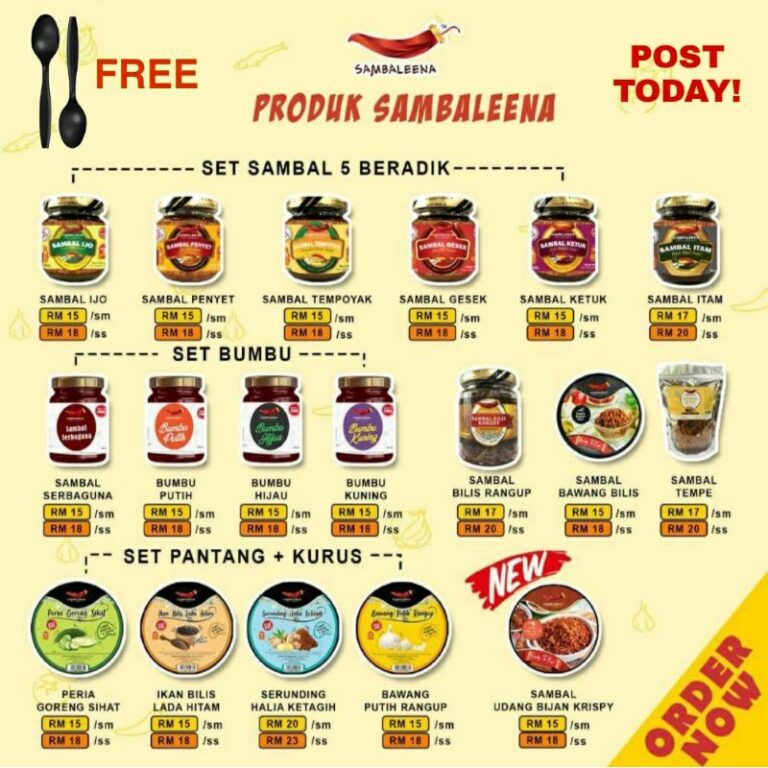 🌟HQ🌟 Sambaleena Sambal Viral Halal Homemade Penambah Selera Snek Pantang Sihat Kurus