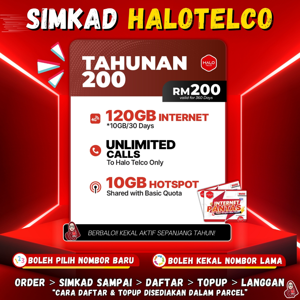SIMKAD HALOTELCO TUNETALK Pelan Tahunan 120GB: Apa yang Anda Perlu Tahu