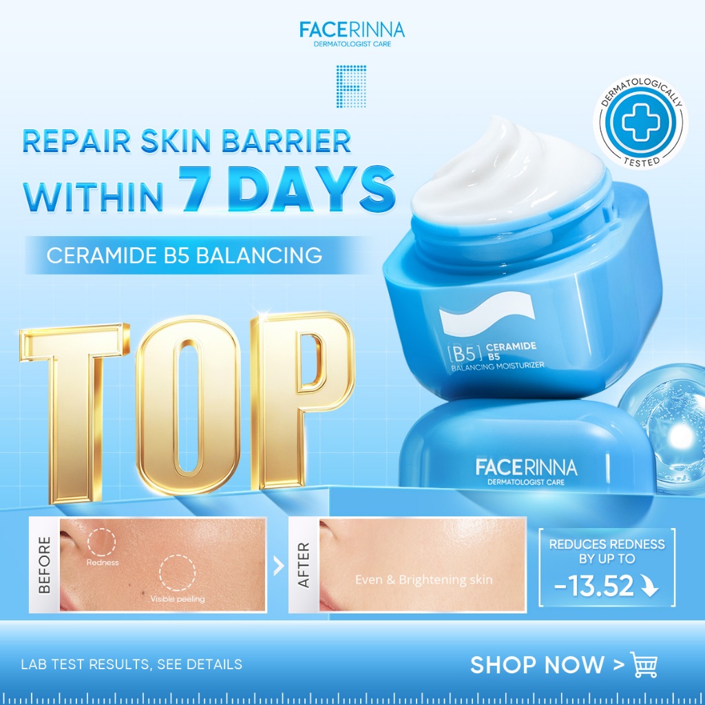 FACERINNA-Ceramide B5 Balancing Moisturizer 30g: Fungsi, Ciri Kulit Sesuai dan Panduan Semak