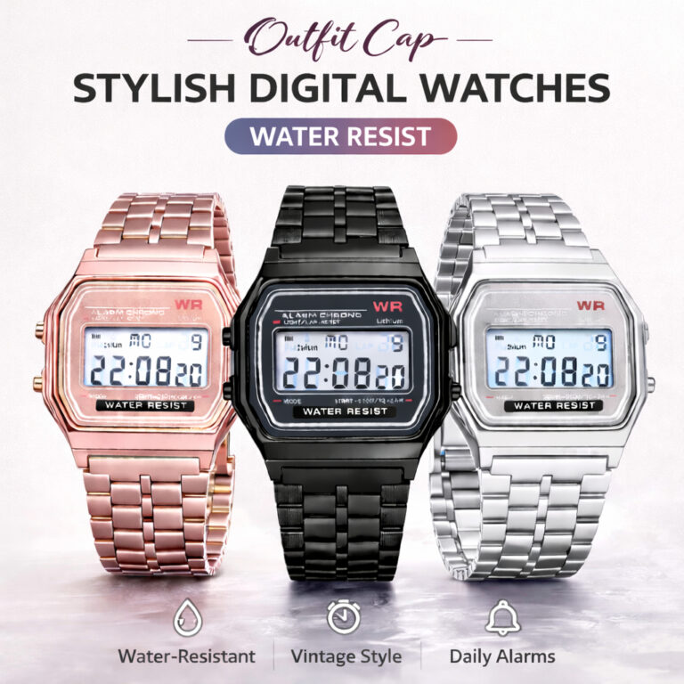 Maksud dan Ciri Fashion Outfit Chain Sporty Watch Multifunctional Unisex Square Electronic Watch Casual Simple Couple Women Men Watches