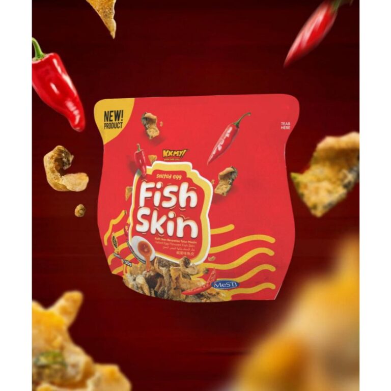 FISH SKIN SALTED EGG 50G (MINI PACK): Snek Kulit Ikan Masin Telur Masin