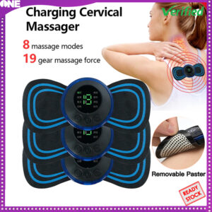 FJONE LCD Display 8 Mode EMS Mini Electric Pulse Neck Massager