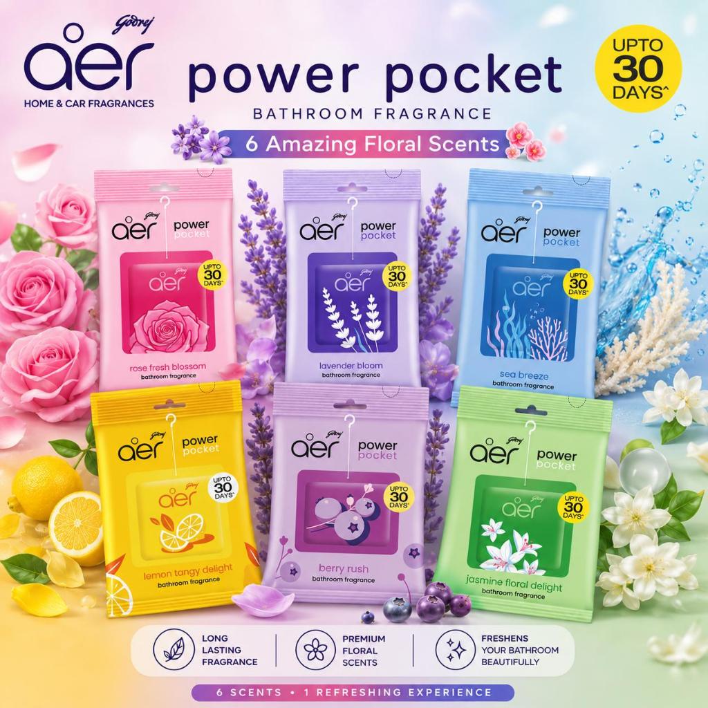 Godrej Aer Power Pocket 10g: Pewangi Tandas Praktikal