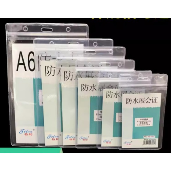 Waterproof Clear PVC Plastic Name Tag Badge ID Card Holders Lanyard