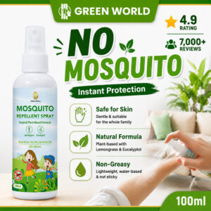 GREEN WORLD Mosquito Repellent Spray (100ml) untuk Kegunaan Harian
