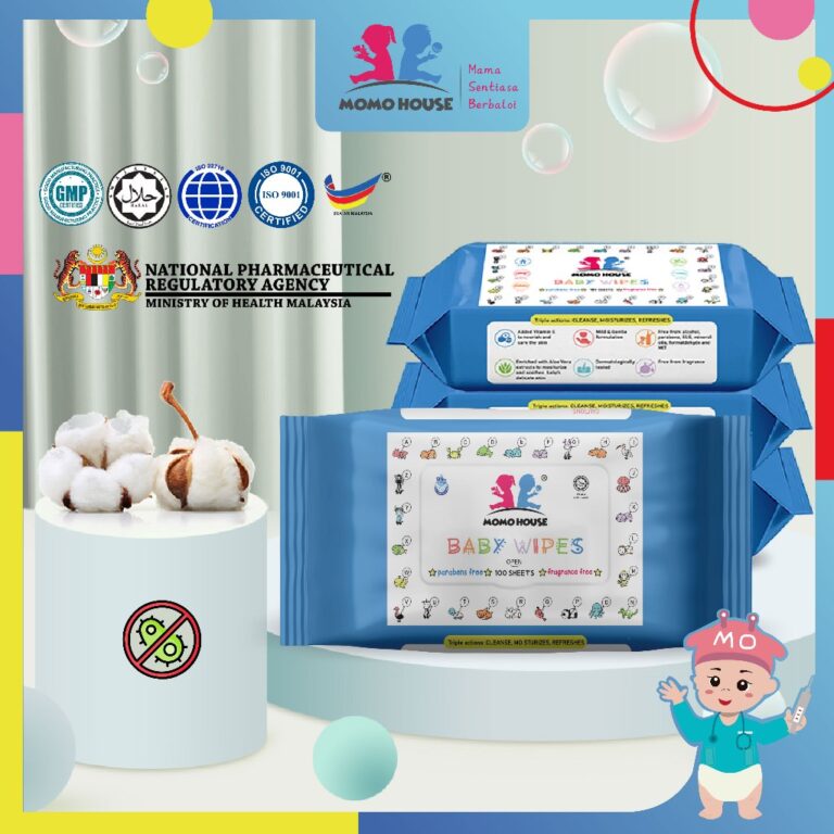 Baby Wipes Premium MOMO HOUSE 100pcs Tanpa Alkohol dan Pewangi