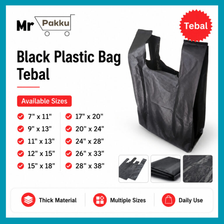 Beg Plastik Hitam Singlet untuk Kegunaan Harian dan Peniaga