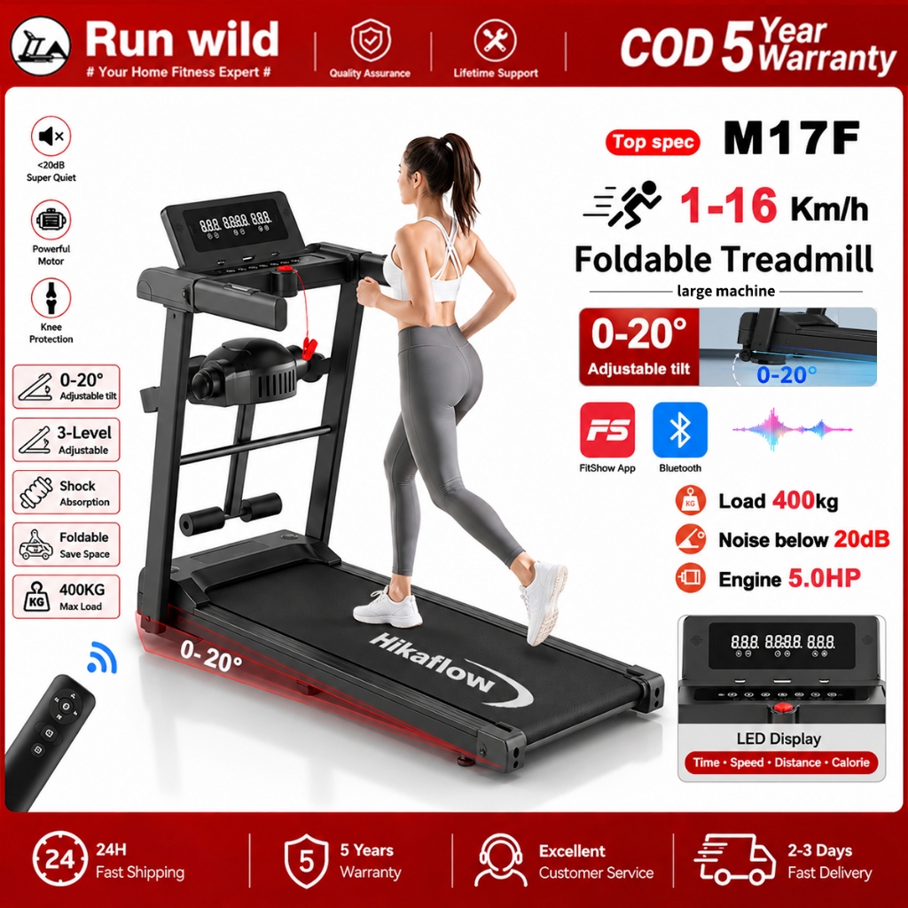 Heavy-duty 1-16KM 5.0HP Home Foldable Treadmill Smart Treadmill