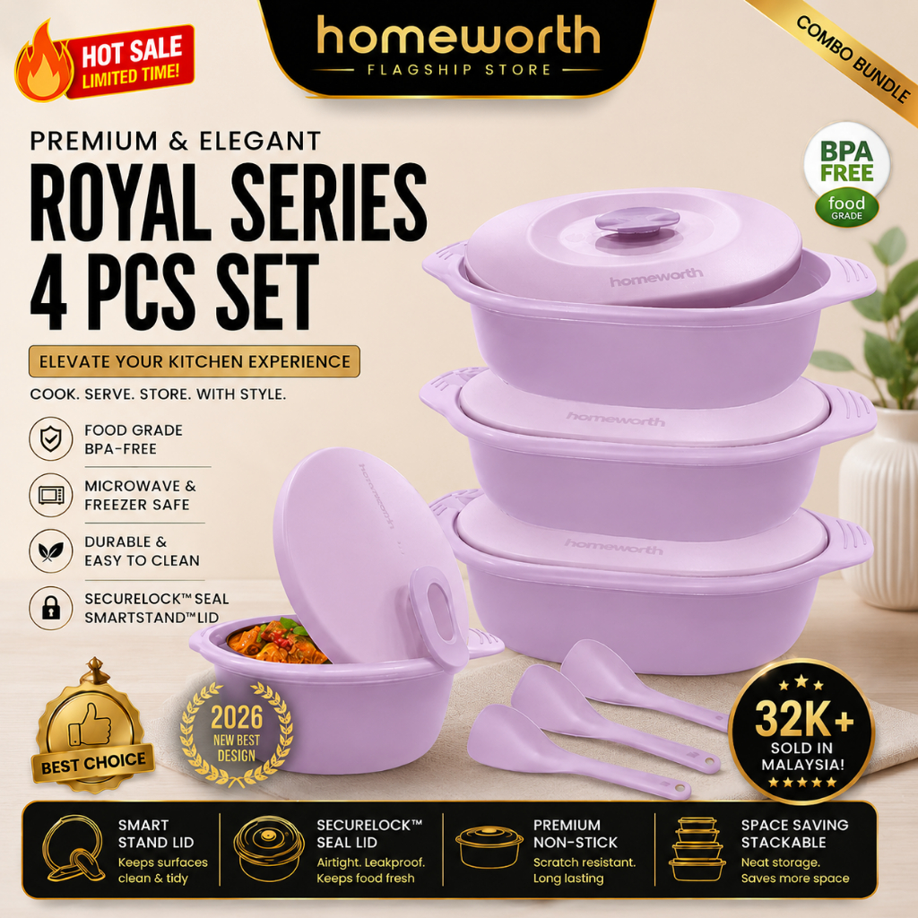HOMEWORTH Royal Series Casserole 4PCS Set: Adakah Praktikal untuk Jamuan dan Simpanan Makanan?