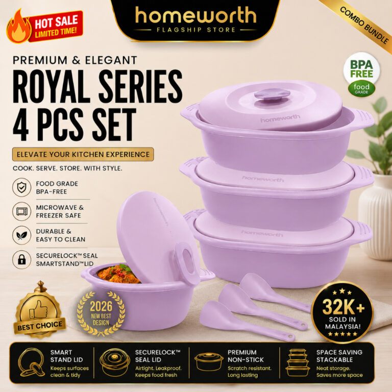 HOMEWORTH Royal Series Casserole 4PCS Set: Adakah Praktikal untuk Jamuan dan Simpanan Makanan?