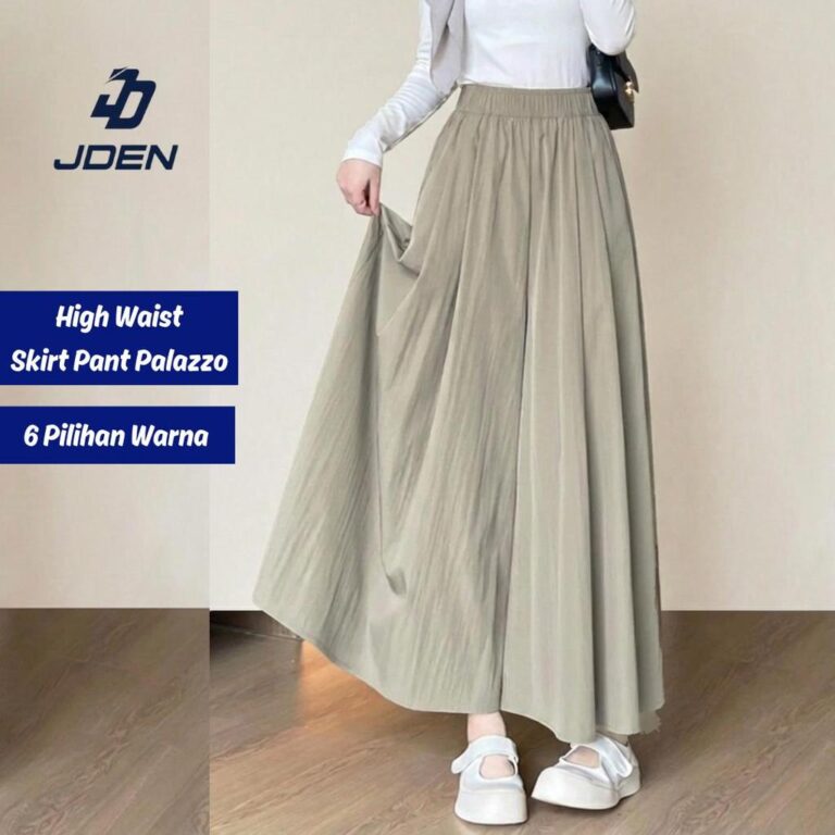 JDEN Seluar Palazzo Skirt Pant Baggy 6 Warna Pilihan - Wide Leg Pinggang Bergetah Keselesaan Maksimum Gaya Viral