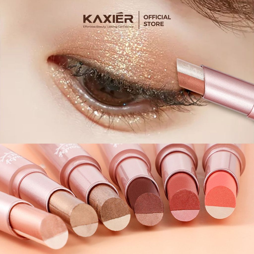 KAXIER Two-Tone Eyeshadow Stick: Pilihan Pensel Eyeshadow 2 Warna 3.8g