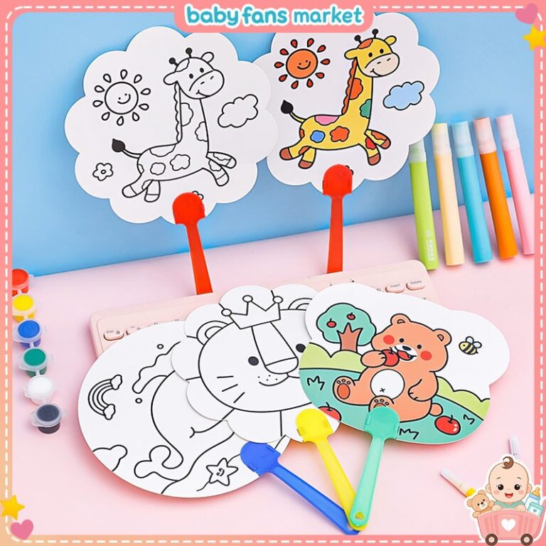 Kids DIY Own Fan Coloring: Kipas Graffiti Seni Kreatif untuk Kanak-Kanak