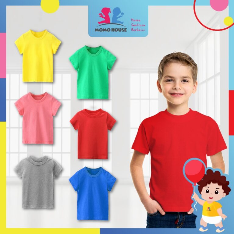 Kids T-shirt MYB056: Pilihan Baju Kosong Cotton Selesa untuk Harian Budak