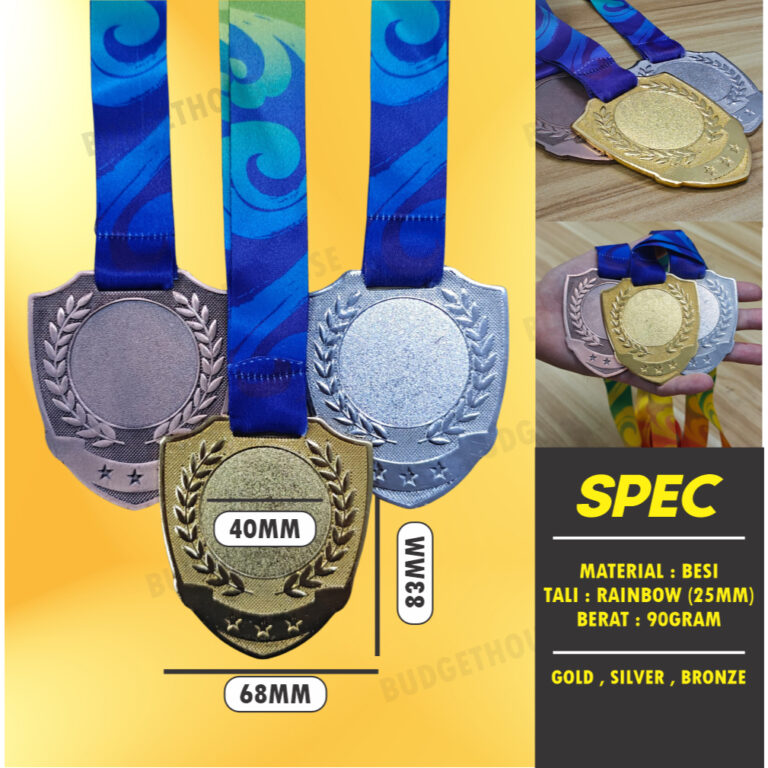 Medal Besi Custom Cetakan Depan Belakang dengan Reben untuk Acara
