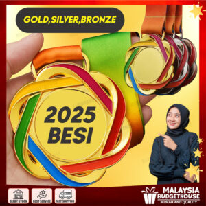 Medal Besi Custom Free Design METAL dengan Pita untuk Kejohanan dan Majlis