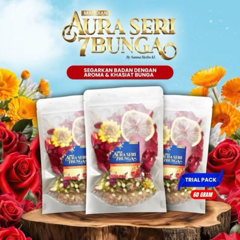 Mandian Aura Seri 7 Bunga bySannaHerbs (Pek Trial): Segarkan Badan dan Kembalikan Aura