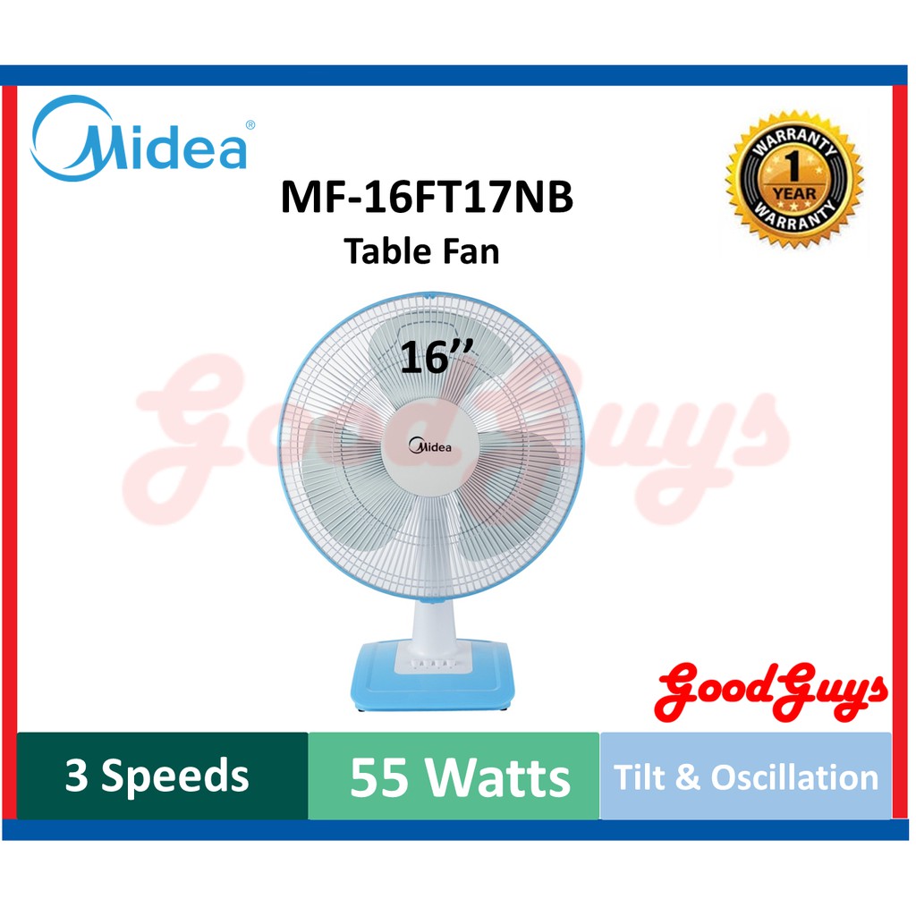MIDEA MF16FT17NB / MF16FT15NB / 16" TABLE FAN / 3-SPEED: Analisis Ciri dan Kesesuaian Ruang