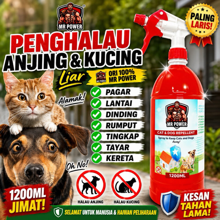 Mr Power Cat Repellent 1200ml: Penghalau Kucing dan Anjing Semula Jadi