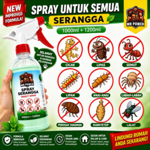 MR Power Insect Repellent Spray: Kawalan Serangga dan Perosak Rumah