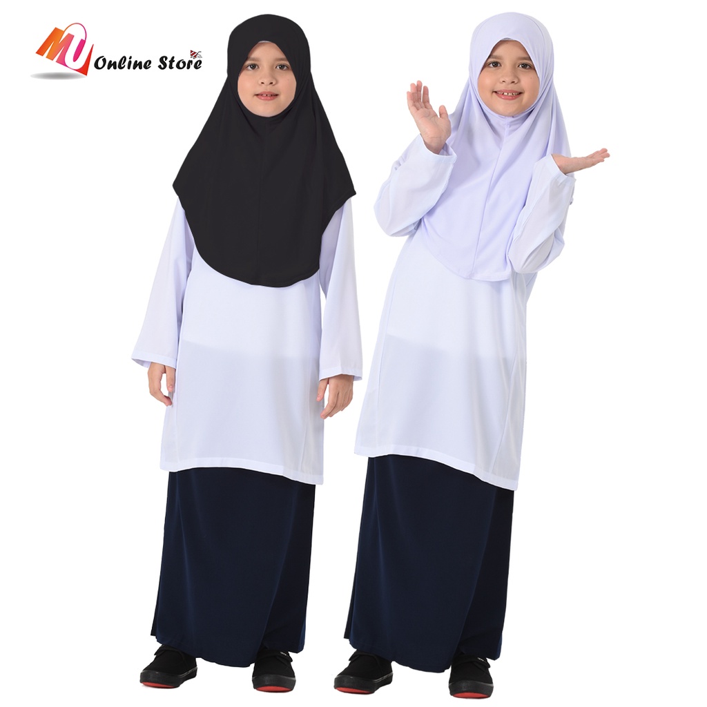 MU TUDUNG SARIMAH GETAH HITAM PUTIH SEKOLAH RENDAH/SATU LAPIS