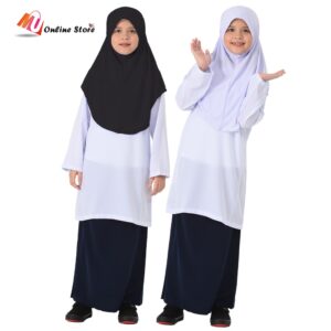 MU TUDUNG SARIMAH GETAH HITAM PUTIH SEKOLAH RENDAH/SATU LAPIS
