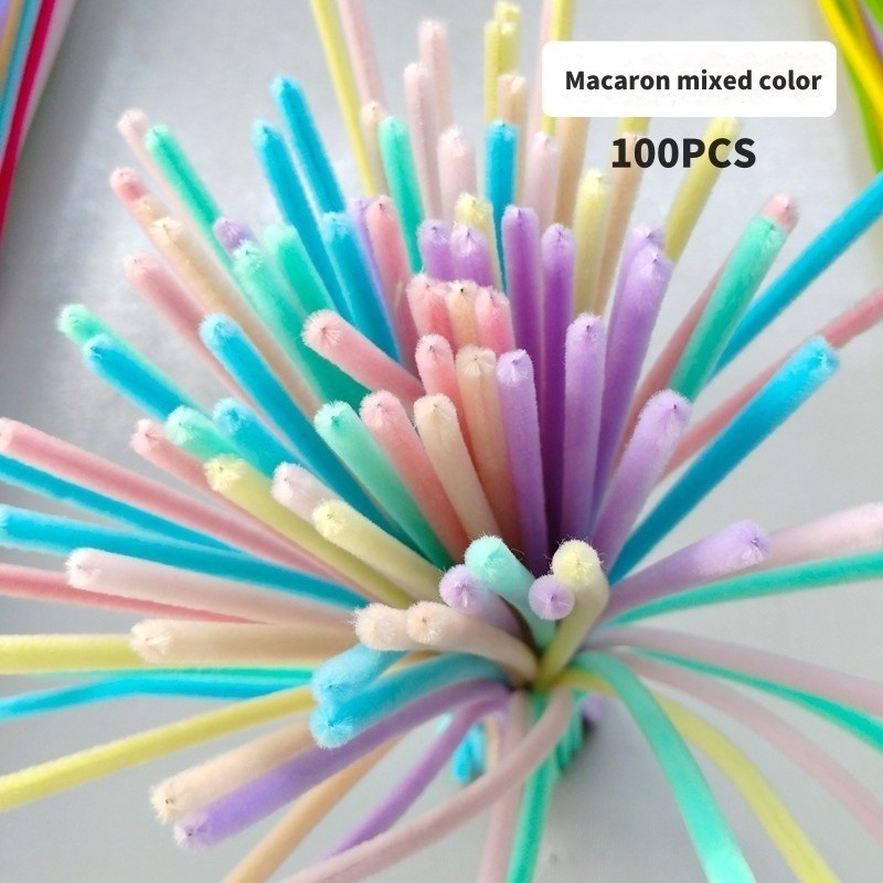 Kraf Kreatif: 100Pcs Colorful Chenille Stems untuk Projek Seni Anda