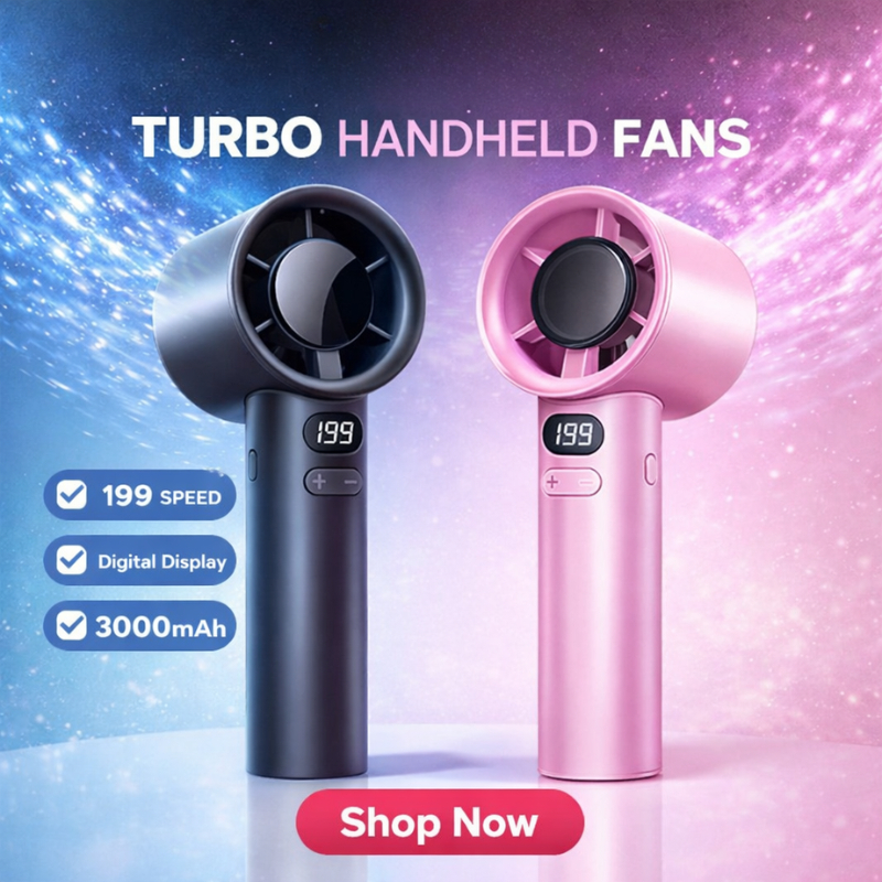 NEW 199 Speed Rechargeable Mini Small Fan 100-199-Wind-Speeds Handheld Super-Mute High Wind Power Desktop Turbo Fan