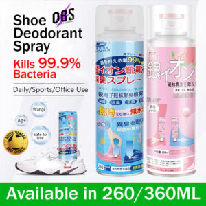 OBS Shoe Spray Deodorant 260/360 ml untuk Segarkan Kasut Anda