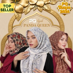 PANDA QUEENIE CORAK PRINTED HIJAB TUDUNG Bawah Bidang 45 untuk Harian