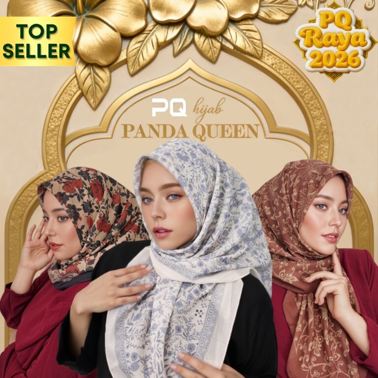 PANDA QUEENIE CORAK PRINTED HIJAB TUDUNG Bawah Bidang 45 untuk Harian