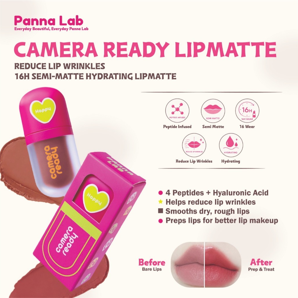 PANNA LAB Camera Ready Liquid Lipmatte: Ciri, Pilihan Warna dan Semakan Penting
