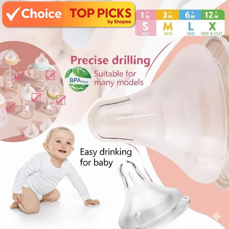 Pigeon Baby Nipple Soft Teat Bantu Bayi Menyusu Lebih Selesa