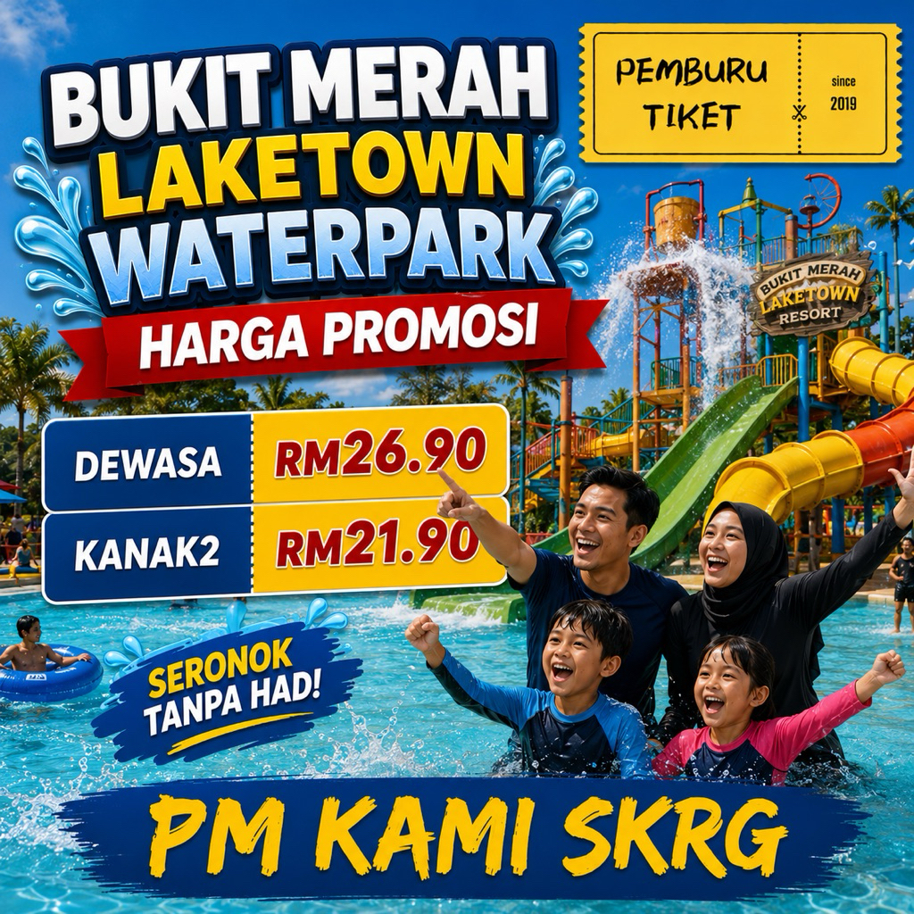 Tiket Masuk Bukit Merah Laketown Water Park