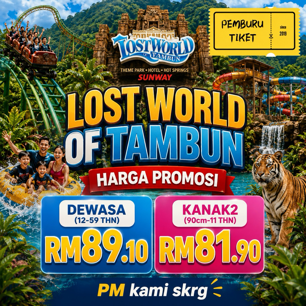 Tiket Lost World Of Tambun 1 Hari Siang Sampai Malam