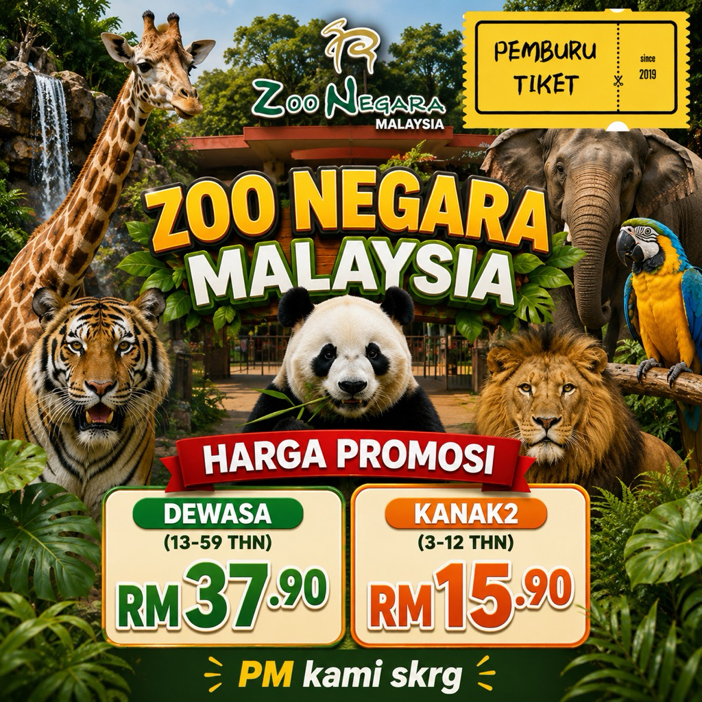 Tiket Zoo Negara Termasuk Giant Panda Open Date
