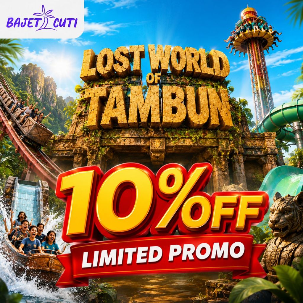 Tiket Lost World Of Tambun Themepark dan Hotspring 1 Day Combo