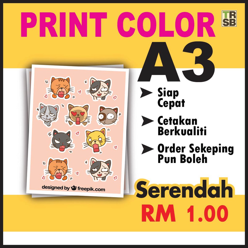 PRINT A3 Full COLOR Laser: Panduan Cetak Dokumen dan Poster Saiz A3