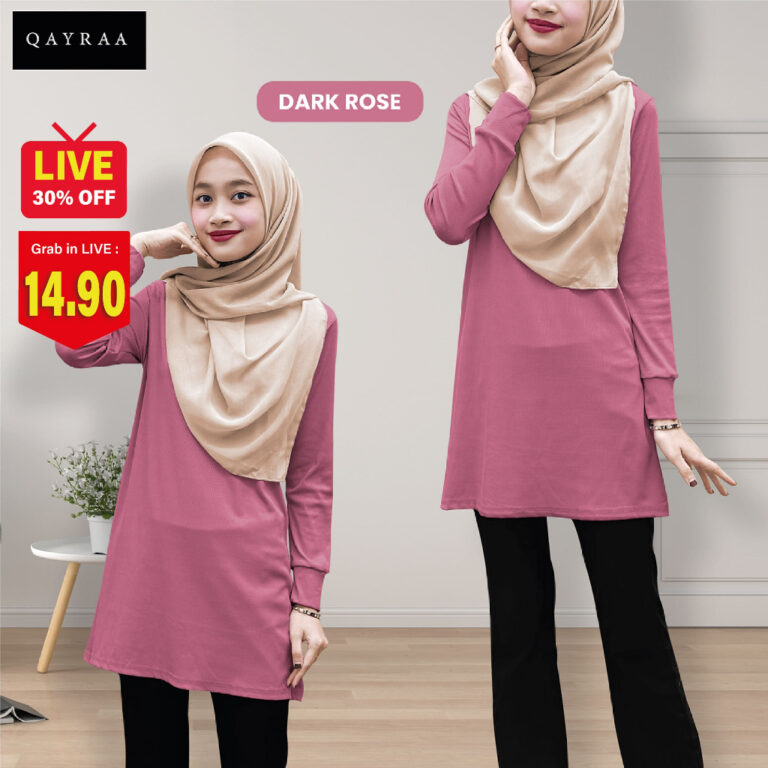 QAYRAA Aura Muslimah Ironless Blouse - Pilihan Selesa untuk Harian