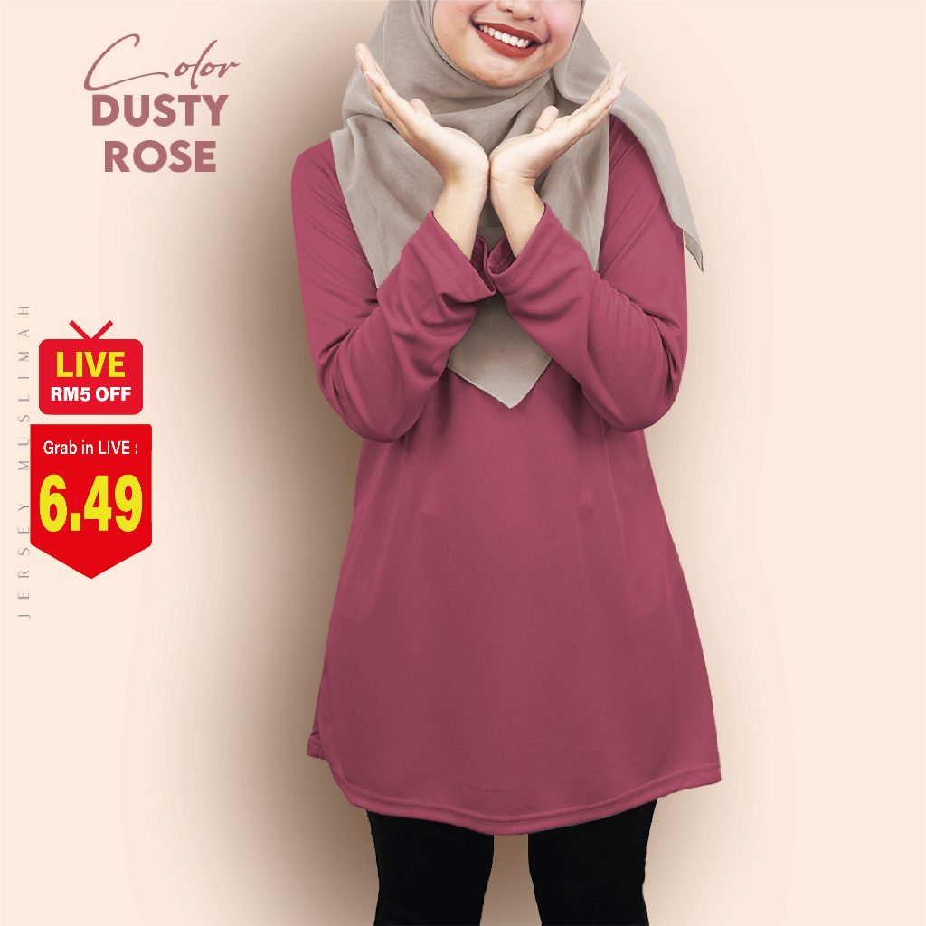 QAYRAA P1 Budak Muslimah Jersey Plain: Pilihan Saiz 22-32 dan Variasi Warna