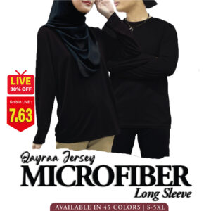 Analisis Ciri dan Variasi QAYRAA P1 Jersey Plain Microfiber Long Sleeve Round Neck sebelum Beli
