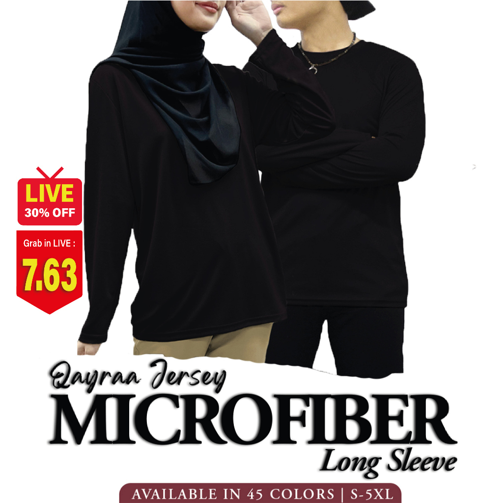 Analisis Ciri dan Variasi QAYRAA P1 Jersey Plain Microfiber Long Sleeve Round Neck sebelum Beli