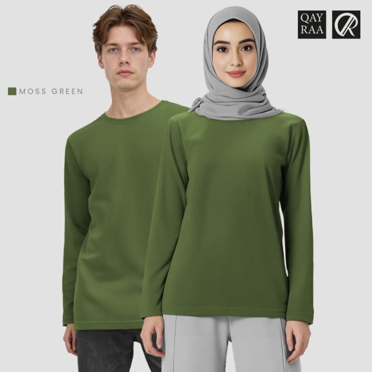 QAYRAA P2 Jersey Plain Microfiber Long Sleeve: Pilihan Baju Sukan Lengan Panjang Saiz S Hingga 5Xl