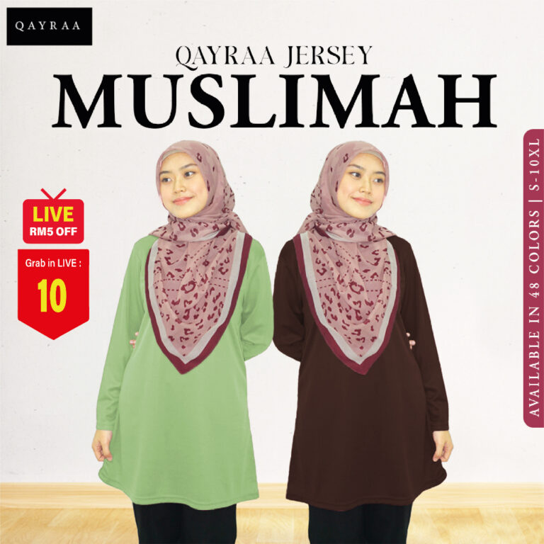 Ciri dan Pertimbangan QAYRAA P3 Muslimah Jersey Microfiber Jersi Sukan