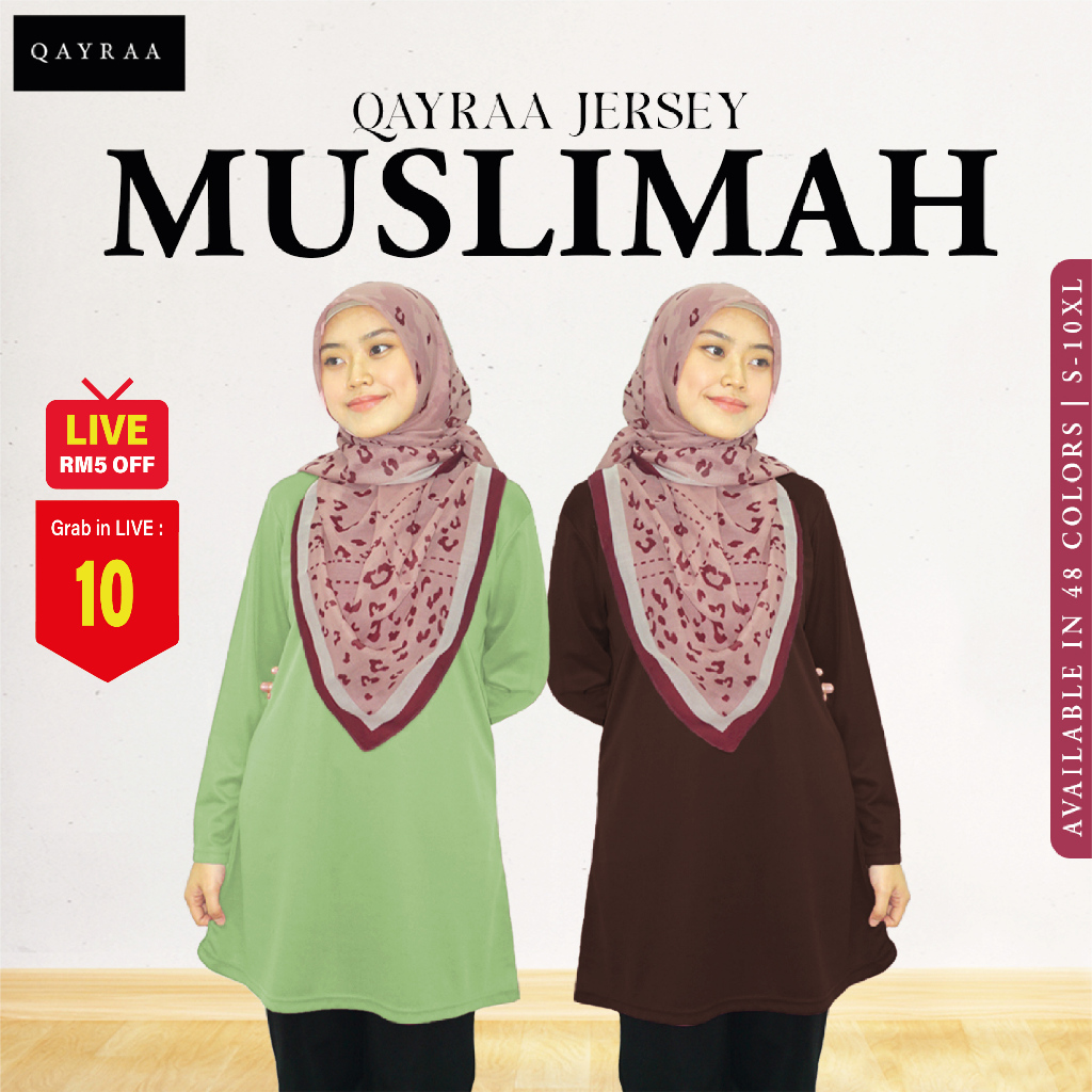 Ciri dan Pertimbangan QAYRAA P3 Muslimah Jersey Microfiber Jersi Sukan