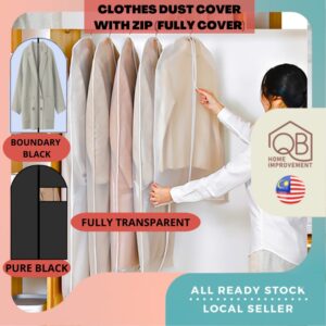 QB Clothes Dust Cover Transparent: Pelindung Pakaian Gantung Kalis Habuk