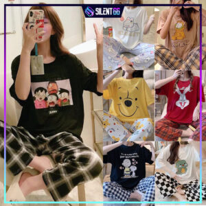 Baju Tidur Perempuan KOHANA: Pilihan Set Lengan Pendek dan Seluar Panjang Selesa