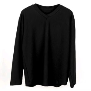 In Malaysia Pleated V Neck Long Sleeve Shirt Blouse Potongan Curve Anti Kedut Kain Ironless