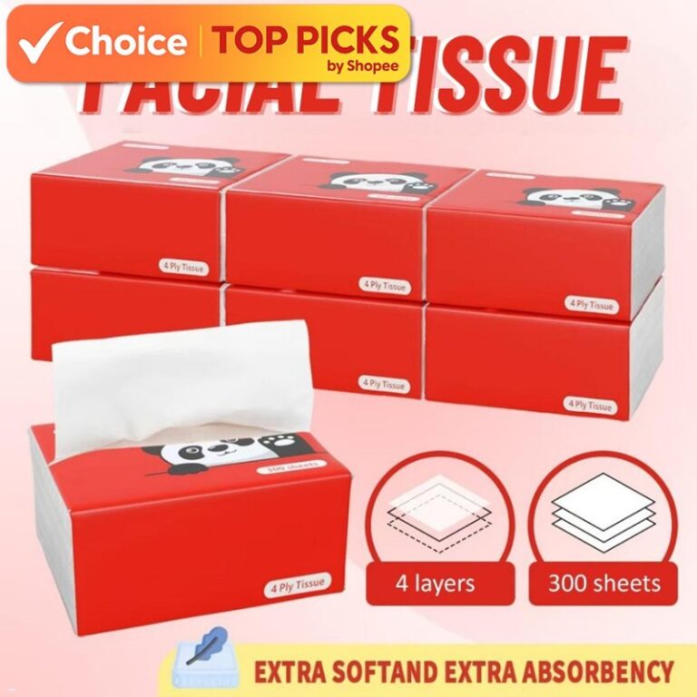 Red Panda Facial Tissue 10 Bungkus 300 Helai: Pilihan Tisu Muka Lembut untuk Kegunaan Harian